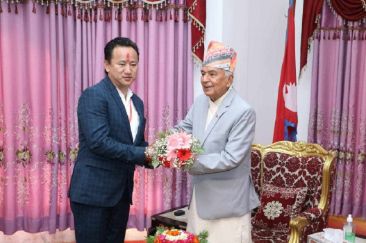 तरुण दल अध्यक्ष गुरुङले भेटे राष्ट्रपति रामचन्द्र पौडेल